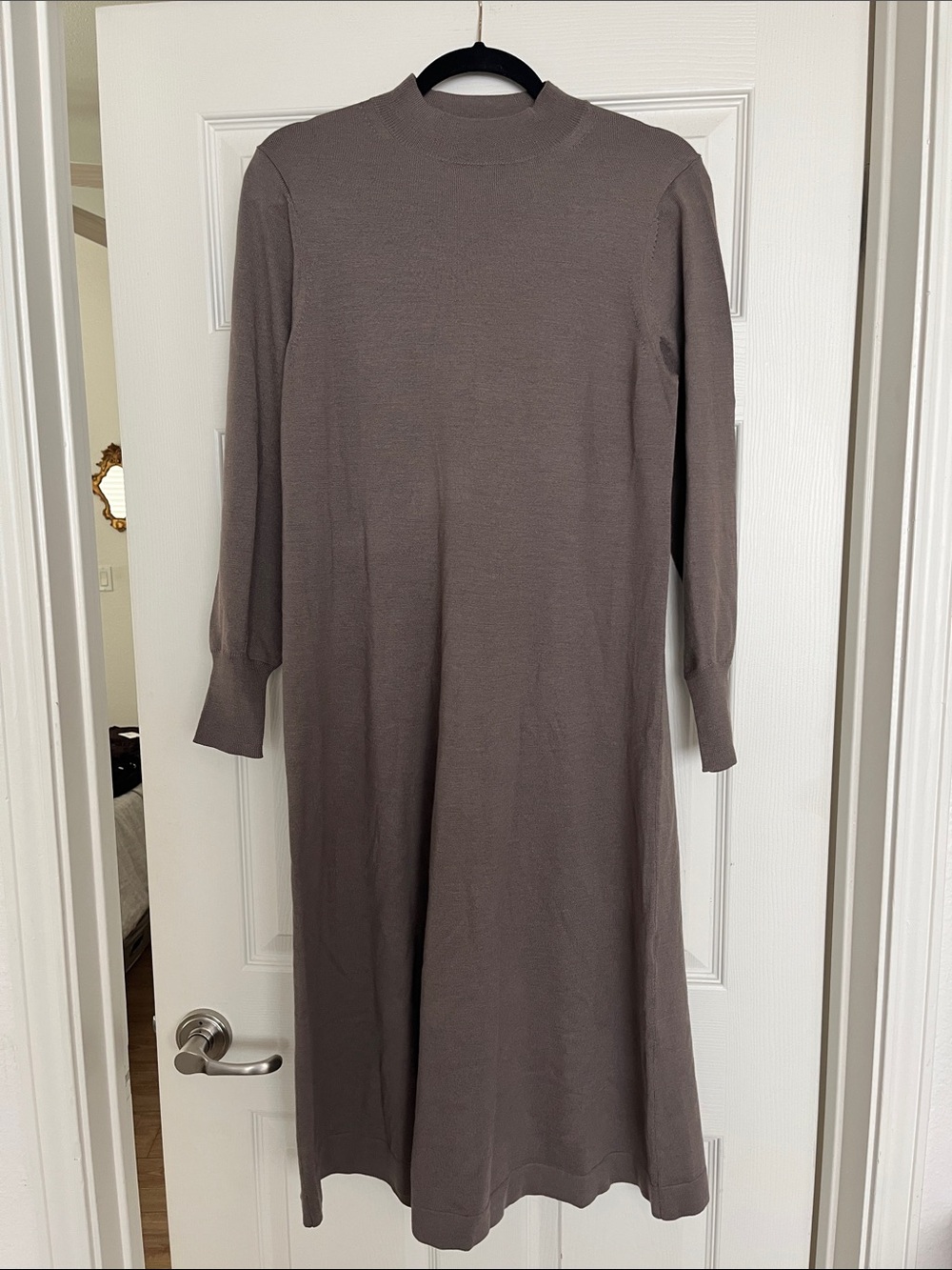 Uniqlo taupe wool blend sweater dress